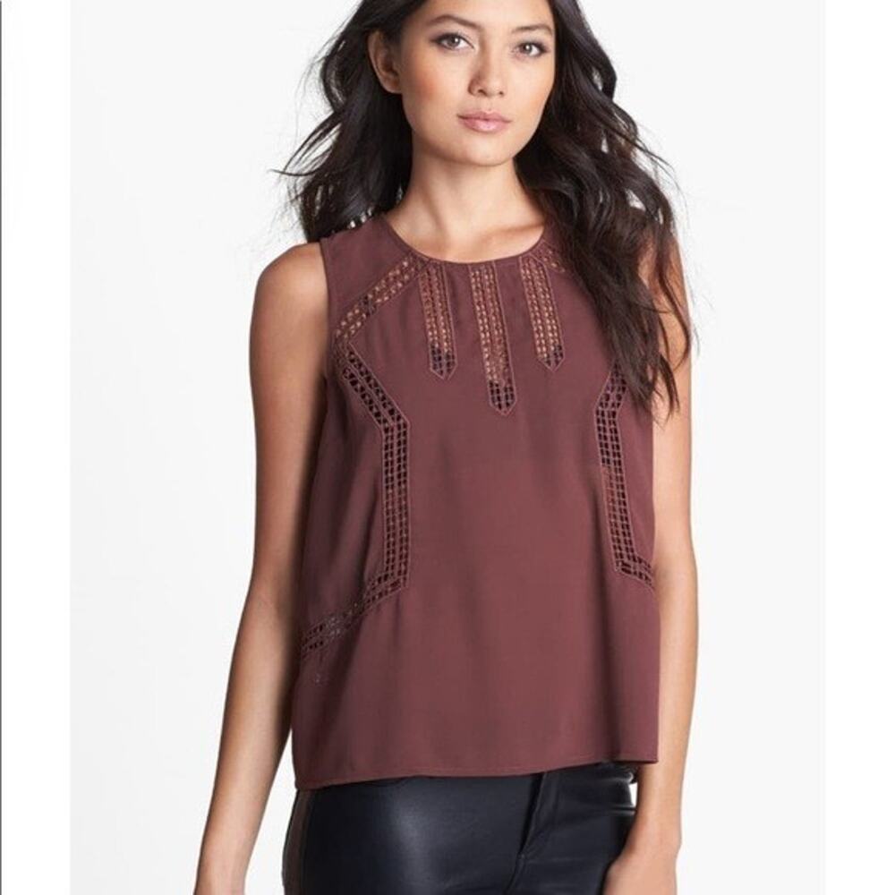 ASTR The Label Sleeveless Top Zippered Back Cut Out Designs